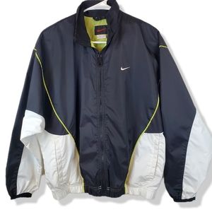 Vintage Nike Full Zip Embroidered Swoosh Nylon Windbreaker Jacket Size S Black